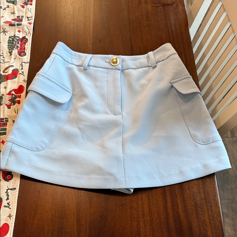Versona Light Blue Skort with Gold Button